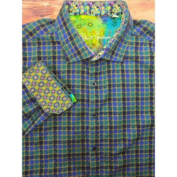 Robert Graham Mens Shirt 2XL Classic Fit Vibrant Contrast Details - Picture 4 of 8